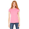 Bella + Canvas Women's Pink Stretch Rib Short-Sleeve T-Shirt