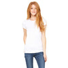 Bella + Canvas Women's White Stretch Rib Short-Sleeve T-Shirt