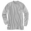 Carhartt Men's Tall Light Grey Flame-Resistant Carhartt Force Cotton L/S T-Shirt