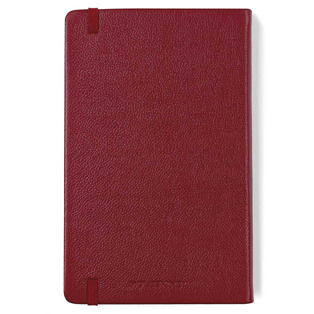 Moleskine Bordeaux Red Leather Ruled Large Notebook