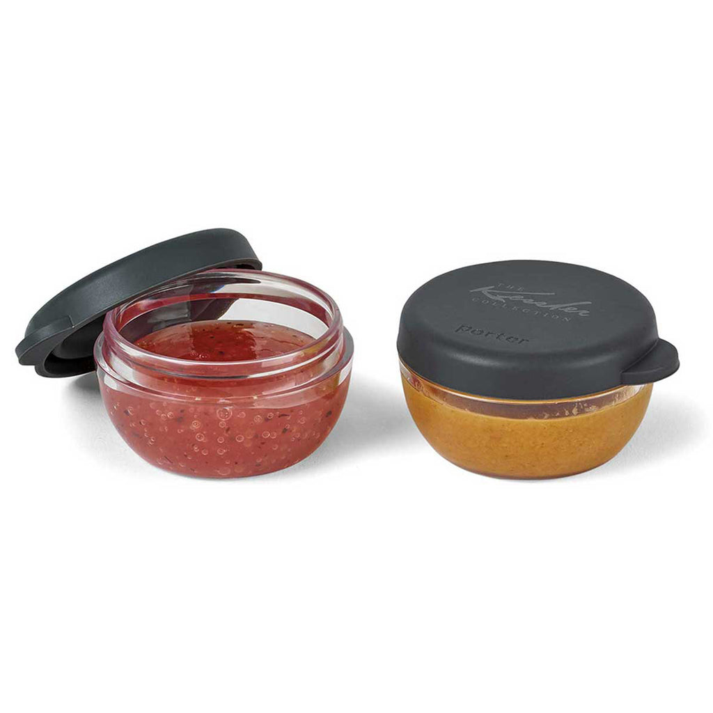 W & P Design Set of 2 Porter Dressing Containers Charcoal