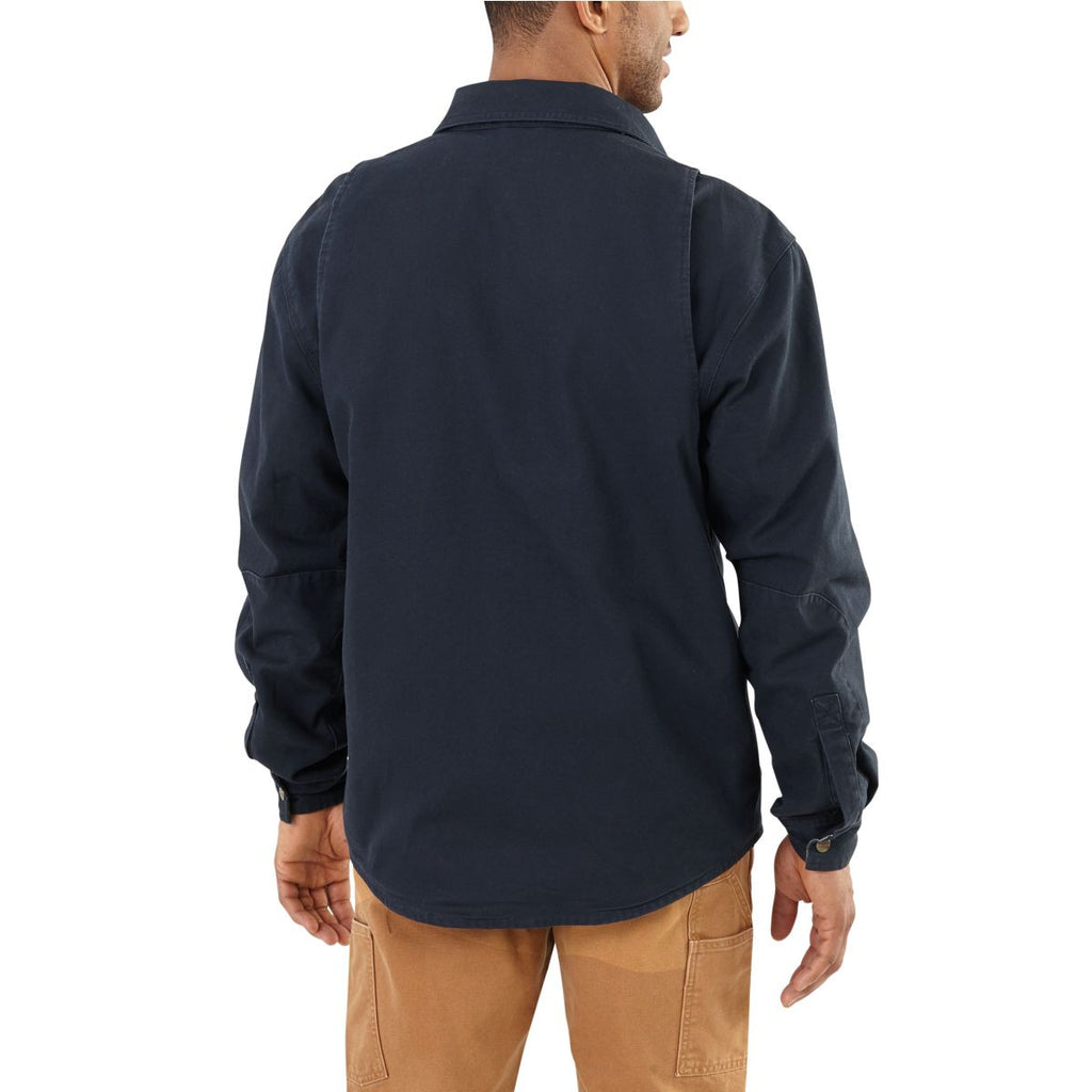 Carhartt Men's Navy Weathered Canvas Shirt Jacket