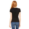 Bella + Canvas Women's Black Stretch Rib Short-Sleeve V-Neck T-Shirt