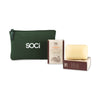 Soapbox Citrus & Peach Rose Healthy Hands Gift Set with Forest Green Pouch