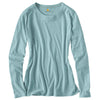 Carhartt Women's Aqua Grey Heather Calumet Long Sleeve Crewneck T-shirt