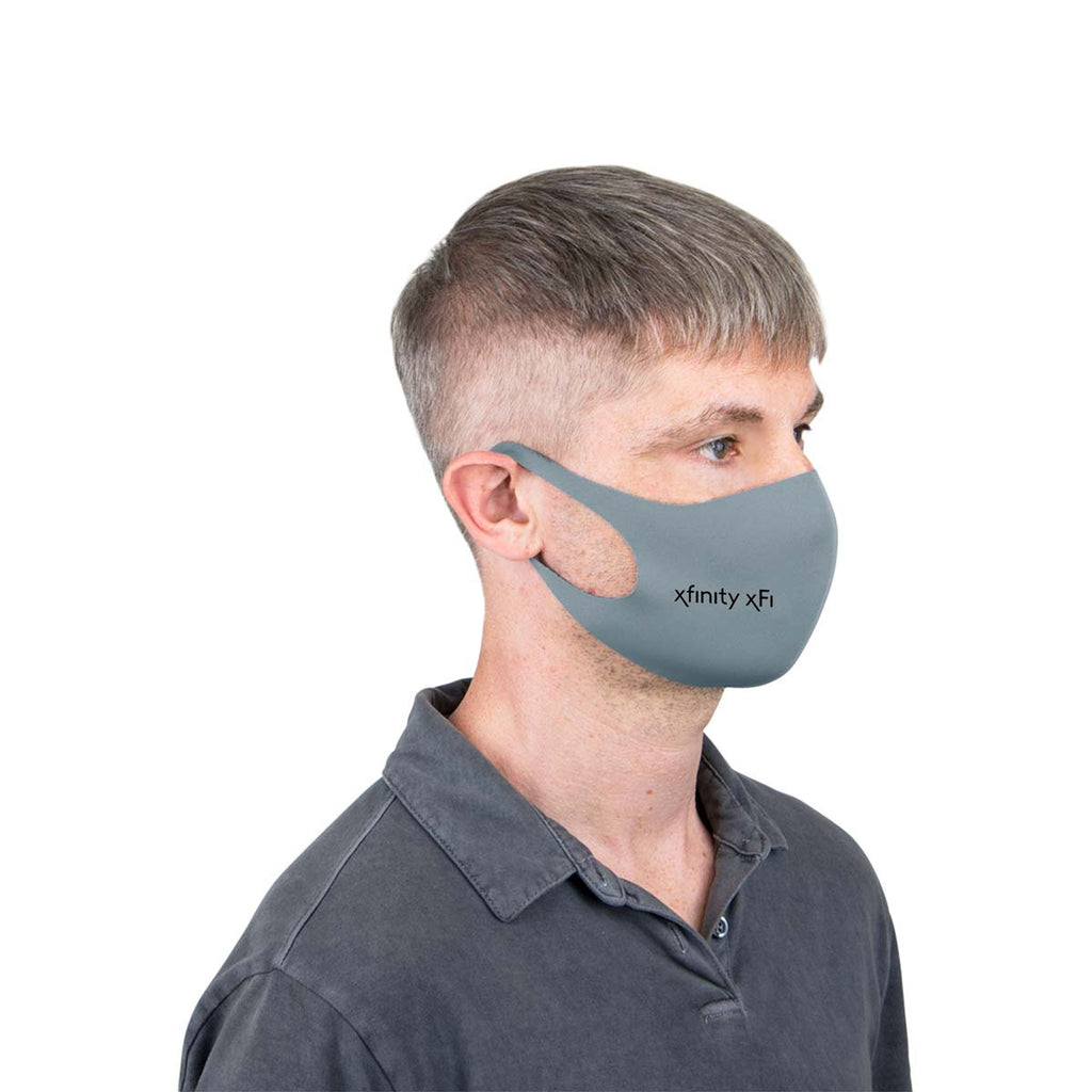 Gemline Dark Grey Reusable Stretch Face Masks (2 pack) and Hand Sanitizer PPE Kit
