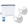 Gemline Light Grey Reusable Stretch Face Masks (2 pack) and Hand Sanitizer PPE Kit