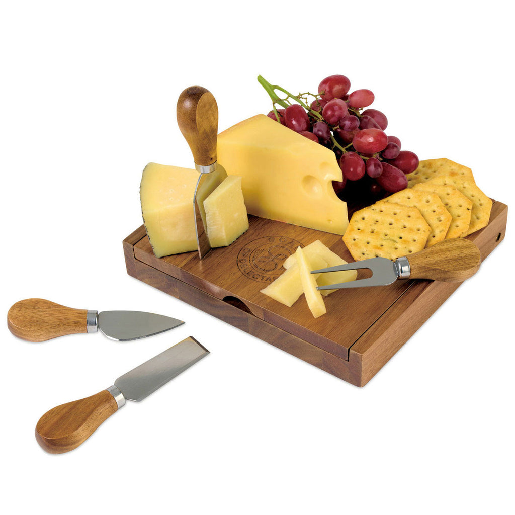 La Cuisine Wood Cheese Board with Serving Set