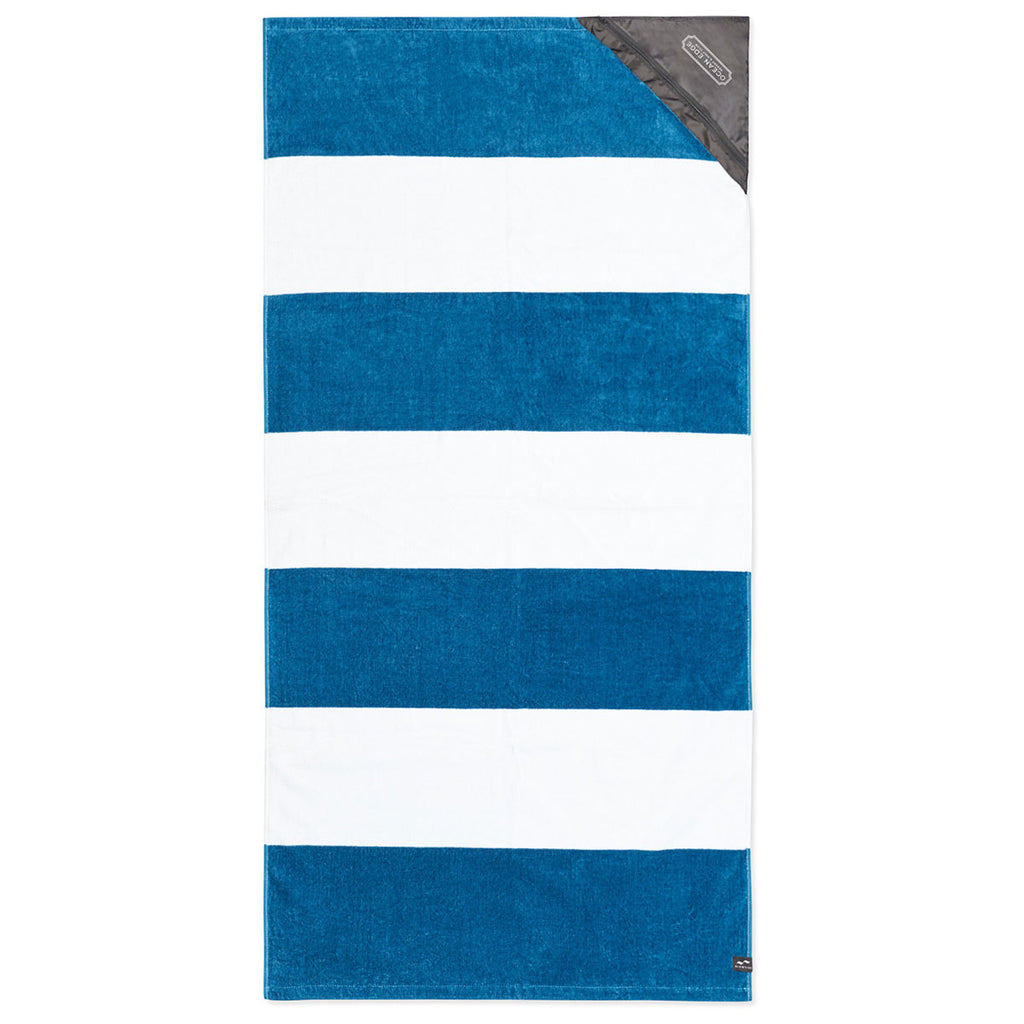 Slowtide Porto Navy Pocket Beach Towel