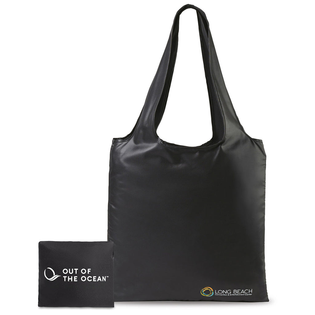 Out of the Ocean Black Pocket Tote