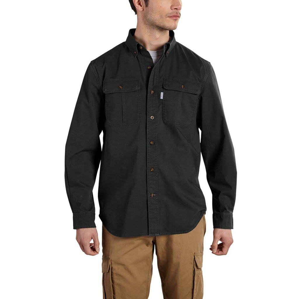 Carhartt Men's Black Foreman Solid Long Sleeve Work Shirt