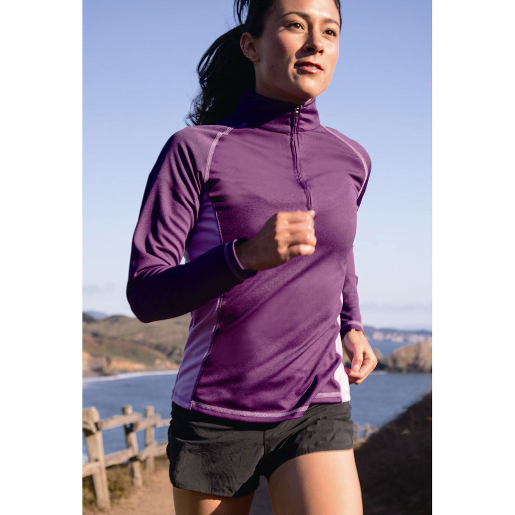 Landway Women's Eggplant/Lavender Mid Baselayer Active Dry Pullover