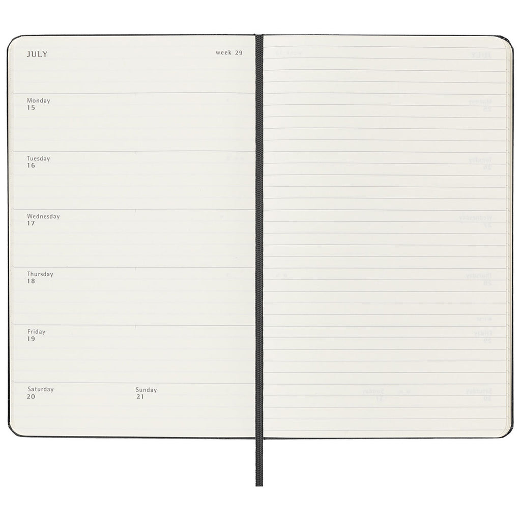 Moleskine Black Hard Cover Large 12Month Weekly 2024 Planner and GO P