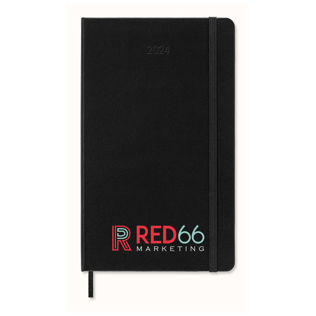 Moleskine Black Hard Cover Large 12Month Daily 2024 Planner