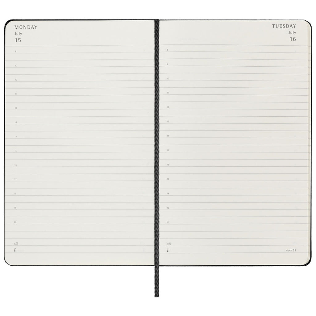 Moleskine Black Hard Cover Large 12-Month Daily 2024 Planner
