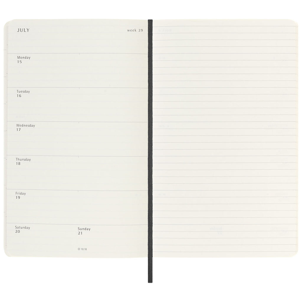 Moleskine Black Soft Cover Large 12-Month Weekly 2024 Planner
