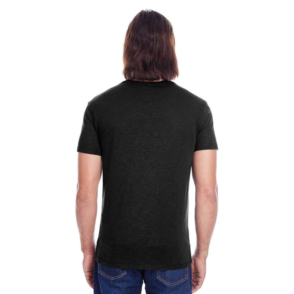 Threadfast Men's Black Slub Jersey Short-Sleeve T-Shirt