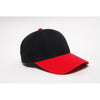 Pacific Headwear Black/Red Velcro Adjustable Brushed Twill Cap
