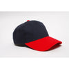 Pacific Headwear Navy/Red Velcro Adjustable Brushed Twill Cap