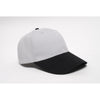 Pacific Headwear Silver/Black Velcro Adjustable Brushed Twill Cap
