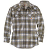 Carhartt Men's Moss Flame-Resistant Snap Front Plaid Shirt