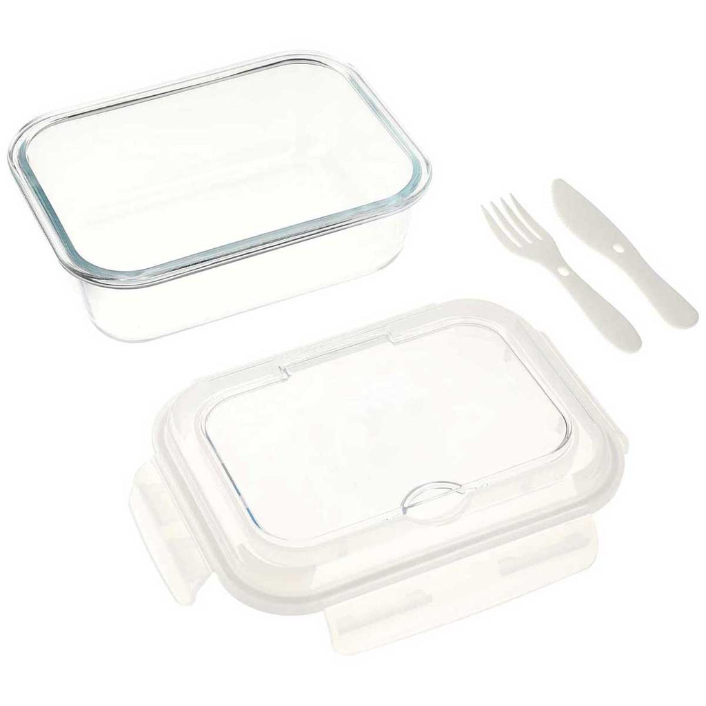 Leed's Clear 1000ML Glass Food Storage with Utensils