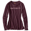 Carhartt Women's Potent Purple Heather Long Sleeve Signature T-Shirt