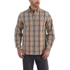 Carhartt Men's Charcoal Essential Plaid Button Down Long Sleeve Shirt