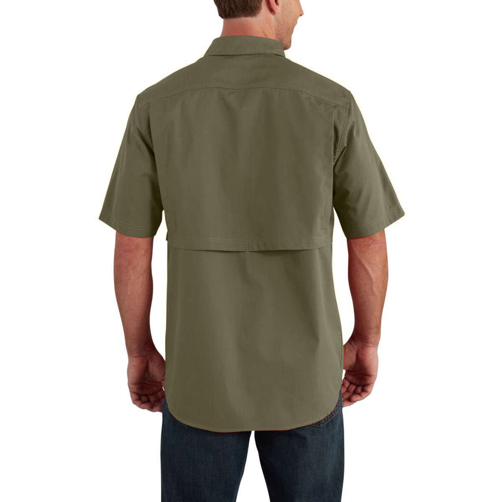 Carhartt Men's Burnt Olive Force Ridgefield Solid SS Shirt
