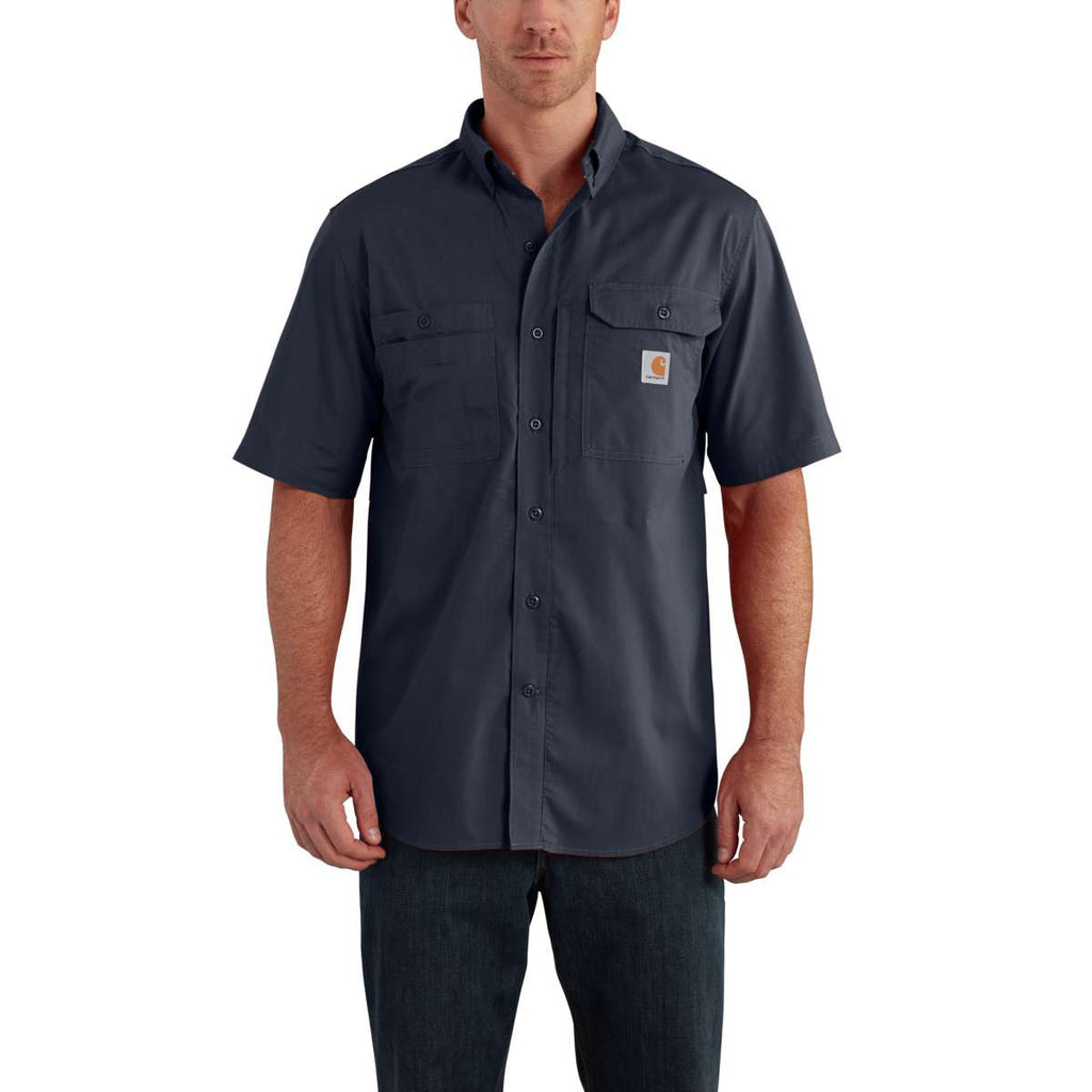 Carhartt Men's Navy Force Ridgefield Solid SS Shirt