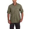 Carhartt Men's Burnt Olive Force Ridgefield Solid LS Shirt