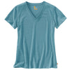 Carhartt Women's Blue Mist Heather Lockhart Short Sleeve V-Neck T-Shirt