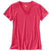 Carhartt Women's Cranberry Heather Lockhart Short Sleeve V-Neck T-Shirt