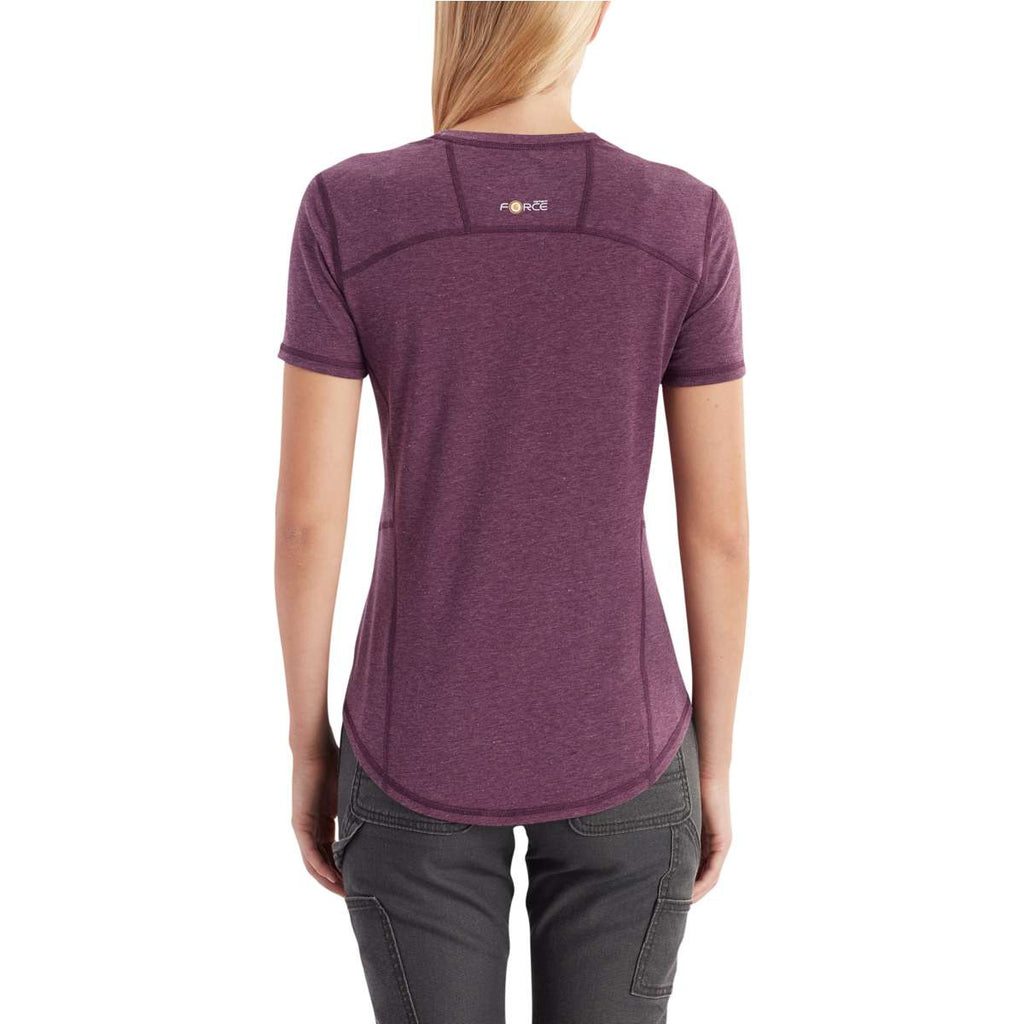 Carhartt Women's Potent Purple Heather Force Ferndale Short Sleeve T-Shirt