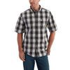 Carhartt Men's Black Essential Plaid Button Down SS Shirt