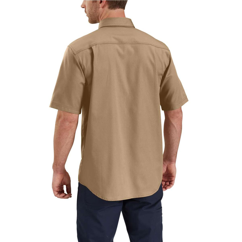 Carhartt Men's Dark Khaki Rugged Professional Short Sleeve Work Shirt