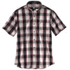 Carhartt Men's Black Essential Plaid Button Down Short Sleeve Shirt