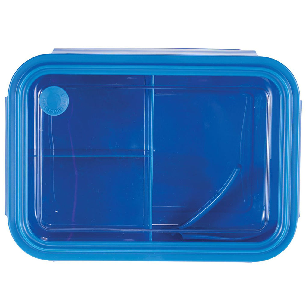 Leed's Three Compartment Blue Food Storage Bento Box