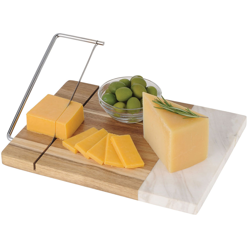 Leed's Marble Marble and Acacia Wood Cheese Cutting Board