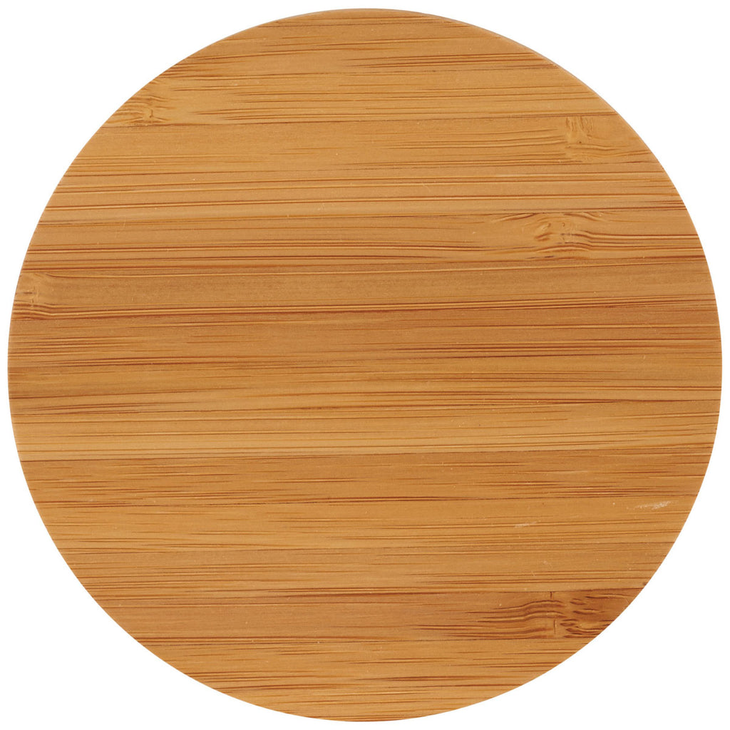 Leed's Natural Round Bamboo Coaster Set with Holder
