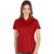 Antigua Women's Dark Red Multi Balance Short Sleeve Polo Shirt