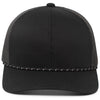Pacific Headwear Black Trucker Snapback Braid Cap