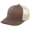 Pacific Headwear Brown/Khaki/Brown Trucker Snapback Braid Cap