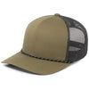 Pacific Headwear Moss Green/Light Charcoal/Moss Green Trucker Snapback Braid Cap