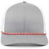 Pacific Headwear Red/Heather Grey/White Trucker Snapback Braid Cap