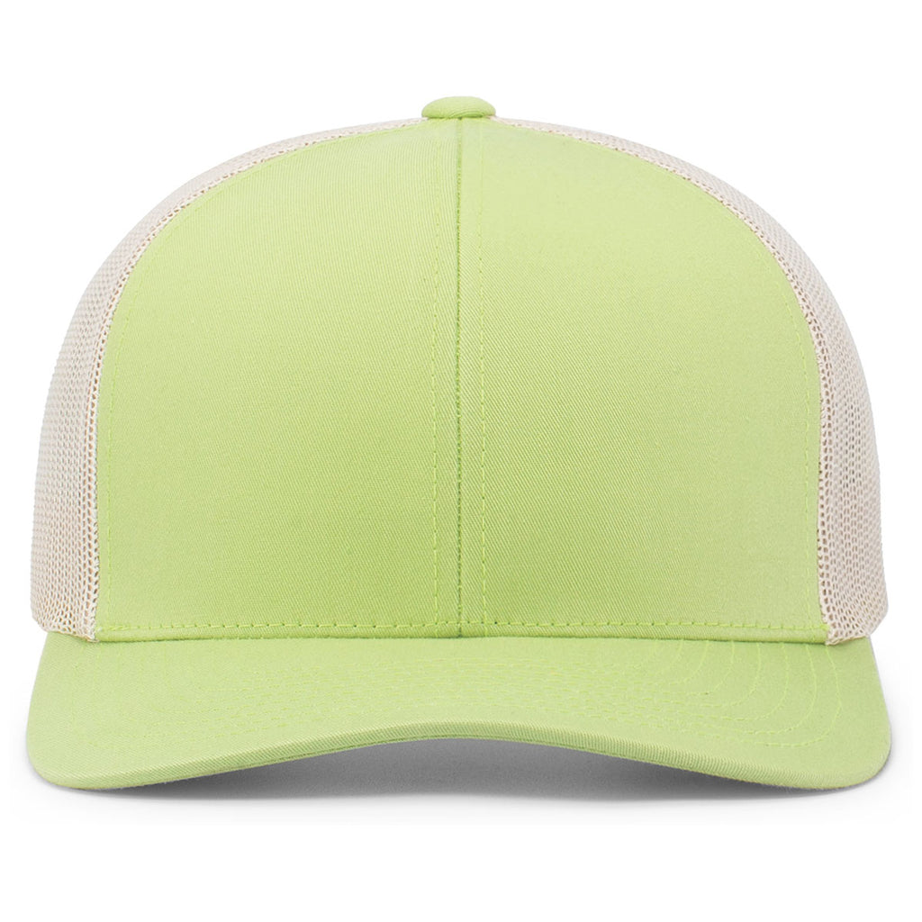 Pacific Headwear Green Glow/Beige/Green Glow Snapback Trucker Mesh Cap