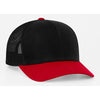 Pacific Headwear Black/Red Snapback Trucker Mesh Cap