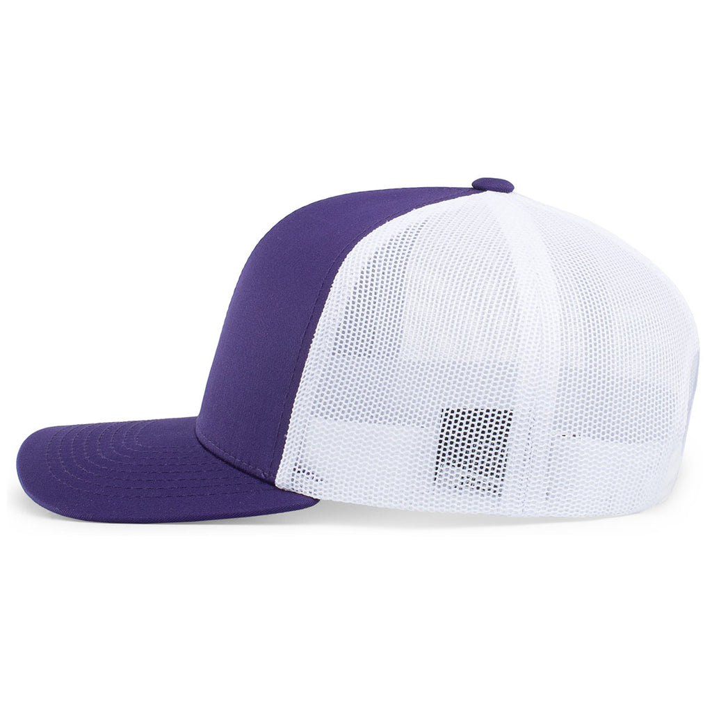 Pacific Headwear Purple/White/Purple Snapback Trucker Mesh Cap
