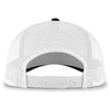 Pacific Headwear Black/White/Black Perforated 5-Panel Trucker Snap-Back Cap