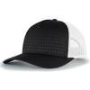 Pacific Headwear Black/White/Black Perforated 5-Panel Trucker Snap-Back Cap